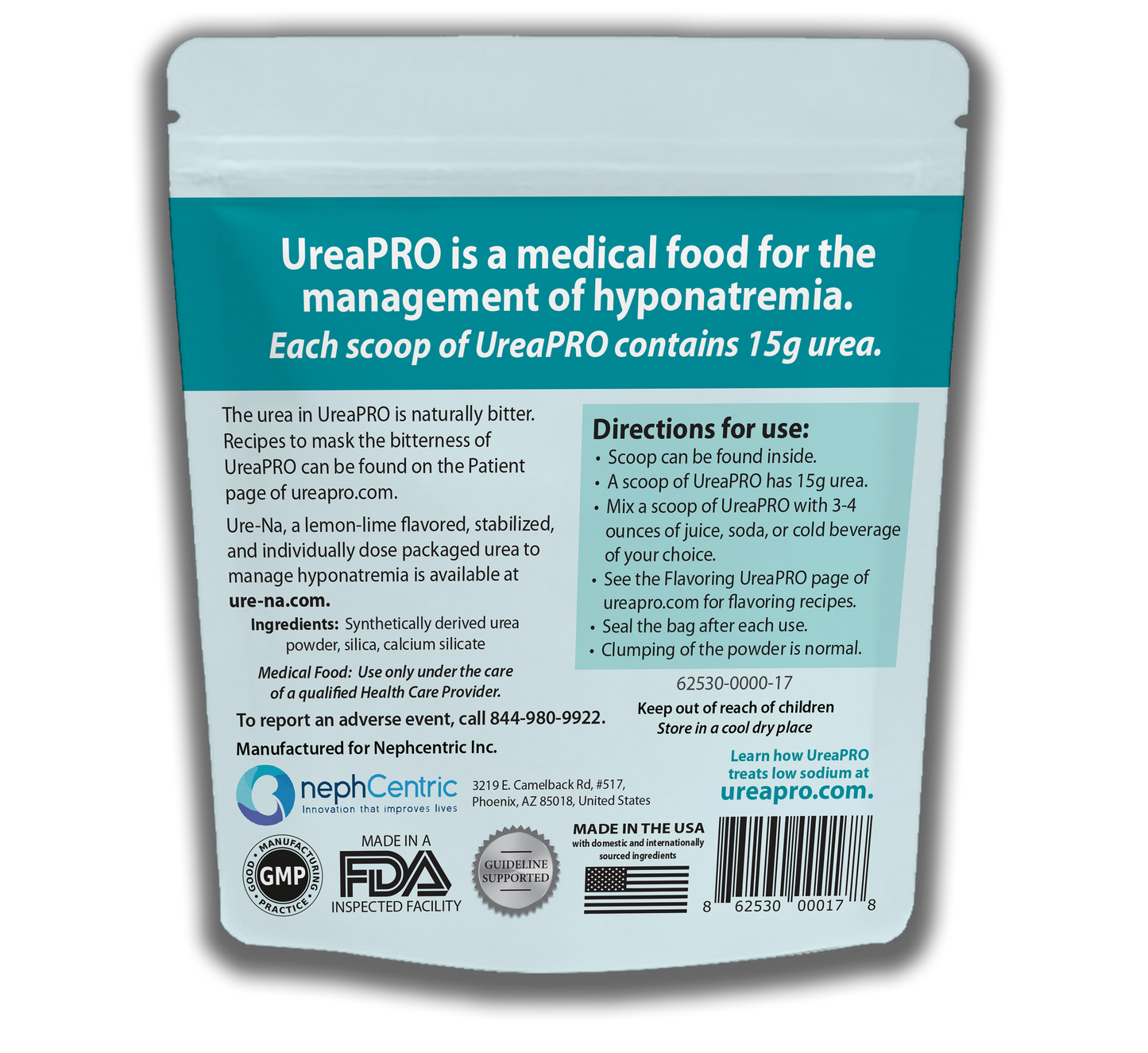 UreaPro Stabilized unflavored urea with 30 doses containing 15 grams of urea per dose. Scroll down to order online or learn how to get quickly from a local pharmacy.
