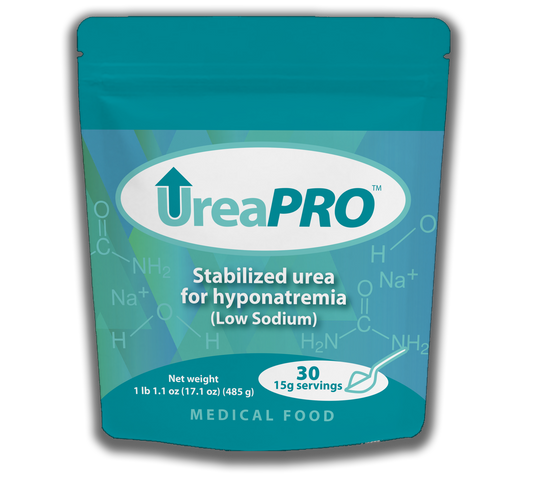 UreaPro Stabilized unflavored urea with 30 doses containing 15 grams of urea per dose.  Scroll down to order online or learn how to get quickly from a local pharmacy.